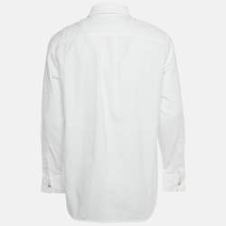 Pre Owned Versace White Cotton Medusa Detail Button Heritage Fit Shirt S