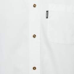 Pre Owned Versace White Cotton Medusa Detail Button Heritage Fit Shirt S