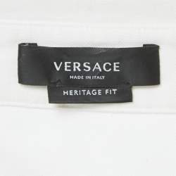 Pre Owned Versace White Cotton Medusa Detail Button Heritage Fit Shirt S