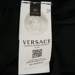 Pre Owned Versace Black Dragon Print Silk  and Crepe Short Sleeve Shirt L