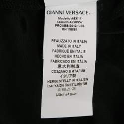 Pre Owned Versace Black Dragon Print Silk  and Crepe Short Sleeve Shirt L