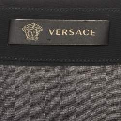 Pre Owned Versace Black Dragon Print Silk  and Crepe Short Sleeve Shirt L