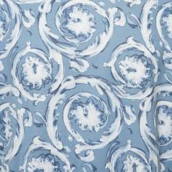 Pre Owned Versace Blue Barocco Print Cotton Crewneck T-Shirt L   