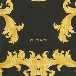 Pre Owned Versace Black Baroque Print Cotton Crewneck T-Shirt L
