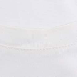 Pre Owned Versace White Logo Embroidered Jersey T-Shirt L