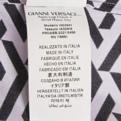 Pre Owned Versace Purple Logo Print Silk Heritage Fit Shirt M