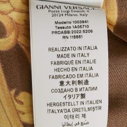 Pre Owned Versace Yellow/Beige Barocco Print Silk Heritage Fit Shirt M