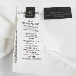 Pre Owned Versace White Cotton Studded Collar Shirt M