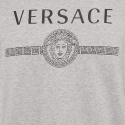 Pre Owned Versace Grey Medusa Print Cotton Sweatshirt & Jogger Set XL/M