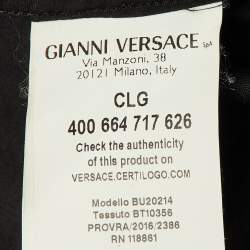 Pre Owned Versus Versace Black Cotton Lion Greca Embroidered Long Sleeve Shirt XL