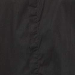 Pre Owned Versus Versace Black Cotton Lion Greca Embroidered Long Sleeve Shirt XL