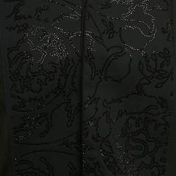 Pre Owned Versace Black Rhinestone Cotton Palazzo Fit Tuxedo Shirt M