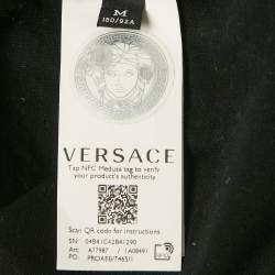 Pre Owned Versace Black Crystal Medusa Jersey Taylor Fit T-Shirt M