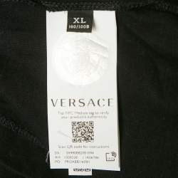 Pre Owned Versace Black Crystal Medusa Jersey Taylor Fit T-Shirt XL