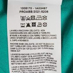 Pre Owned Versace Green Logo Print Cotton Royal Rebellion Crewneck T-Shirt M