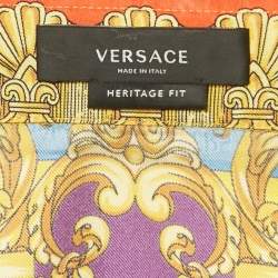 Pre Owned Versace Yellow Barocco Print Silk Shirt M