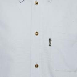 Pre Owned Versace Blue Cotton Medusa Button Heritage Fit Shirt L