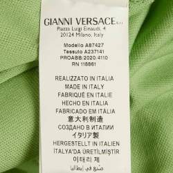 Pre Owned Versace Green Medusa Embroidered Cotton Pique Polo T-Shirt XXXL