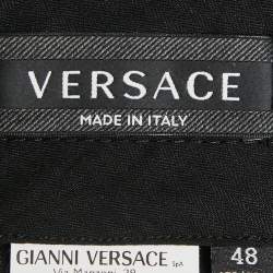 Pre Owned Versace Black Crepe Satin Side Trim Formal Trousers M