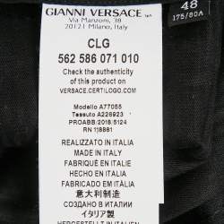 Pre Owned Versace Black Crepe Satin Side Trim Formal Trousers M