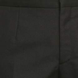 Pre Owned Versace Black Crepe Satin Side Trim Formal Trousers M
