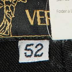 Pre Owned Versace Vintage Black Wool Zip Detail Pants L/XL Waist 36"