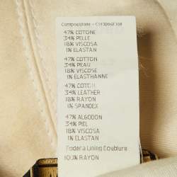 مملوكة مسبقًا Versace Vintage Cream Leather & Cotton Zip Up Jacket XL