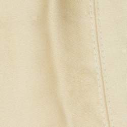 مملوكة مسبقًا Versace Vintage Cream Leather & Cotton Zip Up Jacket XL