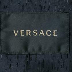 Pre Owned Versace Blue Wool Tailored Fit Suit M