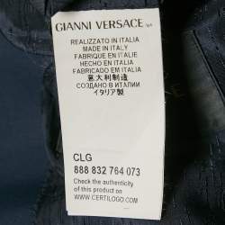Pre Owned Versace Blue Wool Tailored Fit Suit M