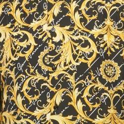 مملوكة مسبقًا Versace Black/Yellow Barocco Print Silk Shirt L