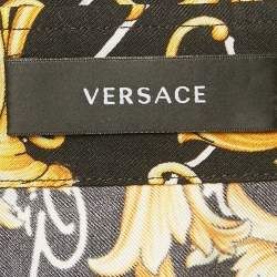 مملوكة مسبقًا Versace Black/Yellow Barocco Print Silk Shirt L