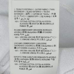 مملوكة مسبقًا Versace White Floral Embroidered Collar Pique Polo T-Shirt XXL