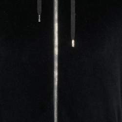 Pre Owned Versace Black Velvet Zip Up Medusa Hoodie XS