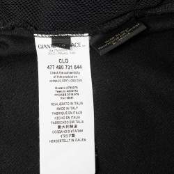 Pre Owned Versace Black Velvet Zip Up Medusa Hoodie XS