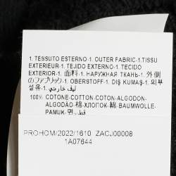 Pre Owned Versace Black Terry and Velvet All Over Logo Barocco Trim Bathrobe L