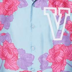 Pre Owned Versace Multicolour Floral Print Silk Americana Fit Shirt L