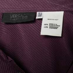 Pre Owned Versace Classic V2 Purple Textured Cotton Shirt L