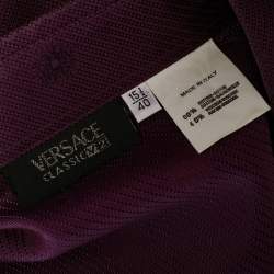 Pre Owned Versace Classic V2 Purple Textured Cotton Shirt L