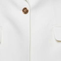 Pre Owned Versace Off White Gabardine Regular Fit Blazer XXS