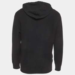 Pre Owned Versace Black Wool Blend Medusa Drawstring Hoodie S