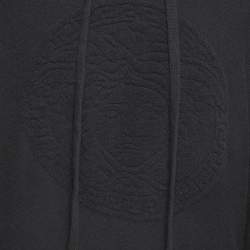 Pre Owned Versace Black Wool Blend Medusa Drawstring Hoodie S