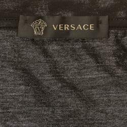 Pre Owned Versace Black Medusa Studded Jersey T-Shirt XXL
