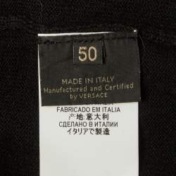 مملوكة مسبقًا سويتر فيرساتشي تريكو صوف أسود مقاس كبير