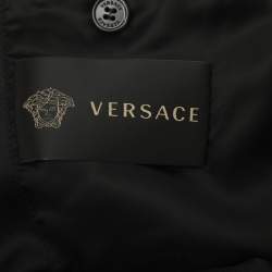 Pre Owned Versace Black/Yellow Satin Medusa Dragon Varsity Jacket M