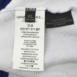 Pre Owned Versace Multicolor Jersey JP Collage Print Sweater XL