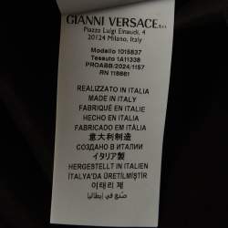 Pre Owned Versace Black Barocco Print Cotton and Silk Short Sleeve Shirt M