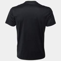 Pre Owned Versace Black Medusa Embroidered Cotton Crew Neck T-Shirt M