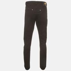 Pre Owned Versace Black Stretch Denim Slim Fit Jeans L/Waist 35"