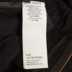 Pre Owned Versace Black Stretch Denim Slim Fit Jeans L/Waist 35"